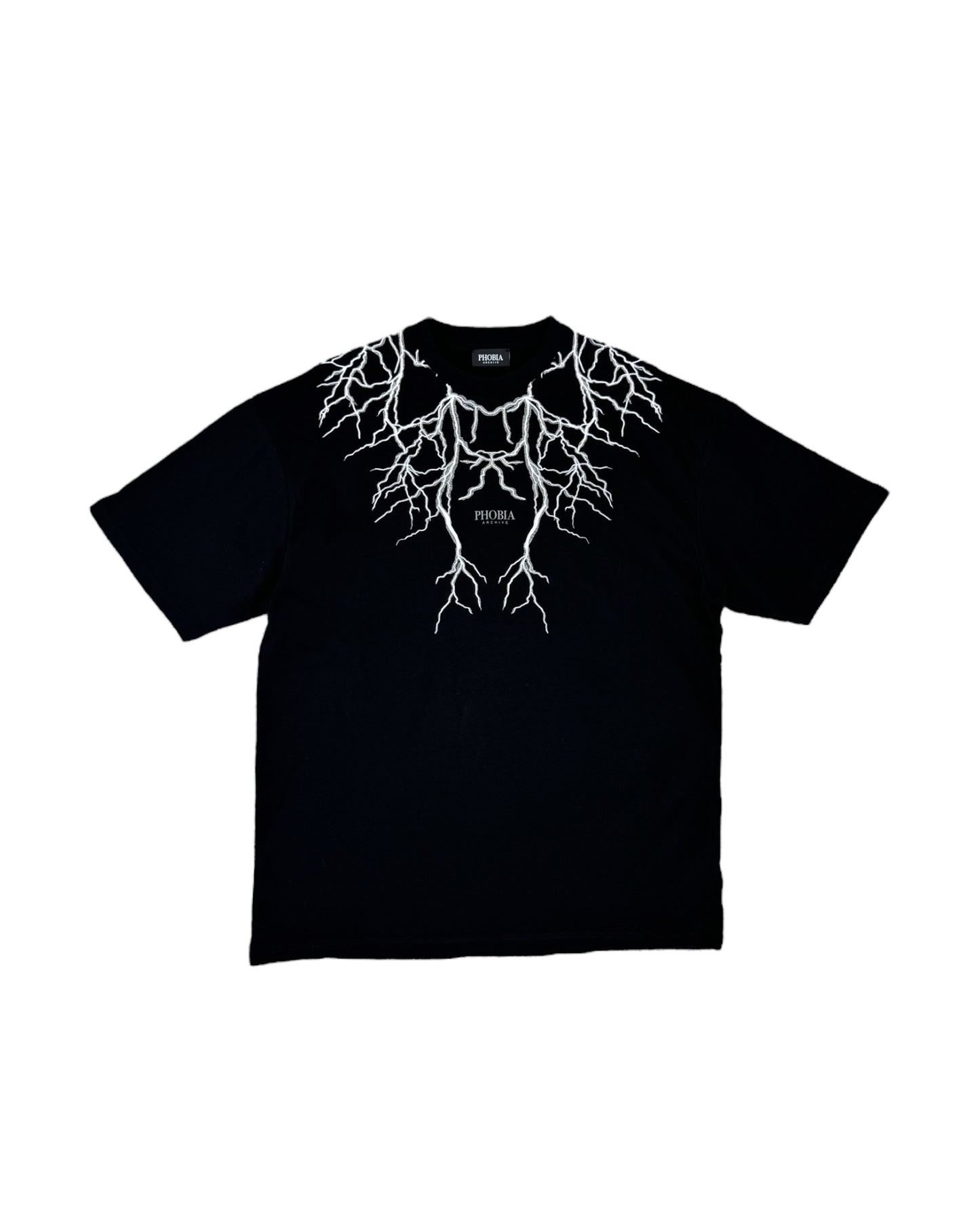 Phobia T-shirt con Fulmini Ricamati