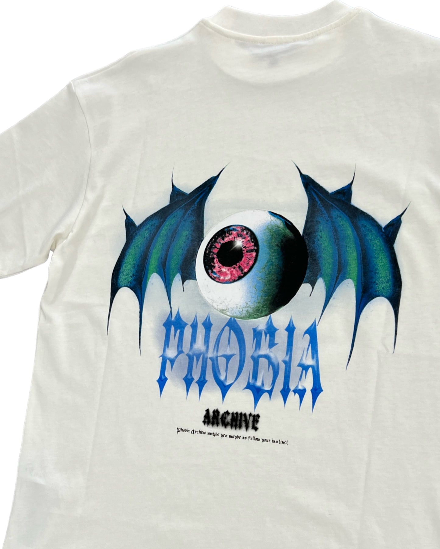 Phobia T-shirt Bianca Grafica Occhio