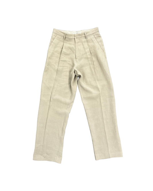 I'm Brian Pantalone Fondo Ampio Lino doppia Pince