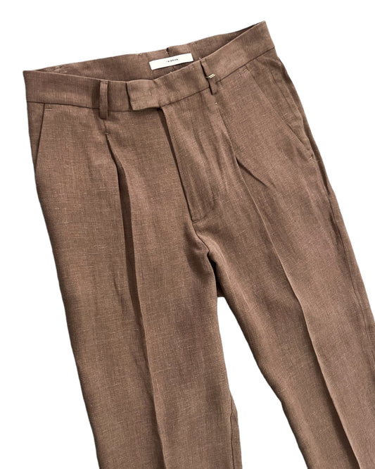 I'm Brian Pantalone Fondo Ampio Lino doppia Pince