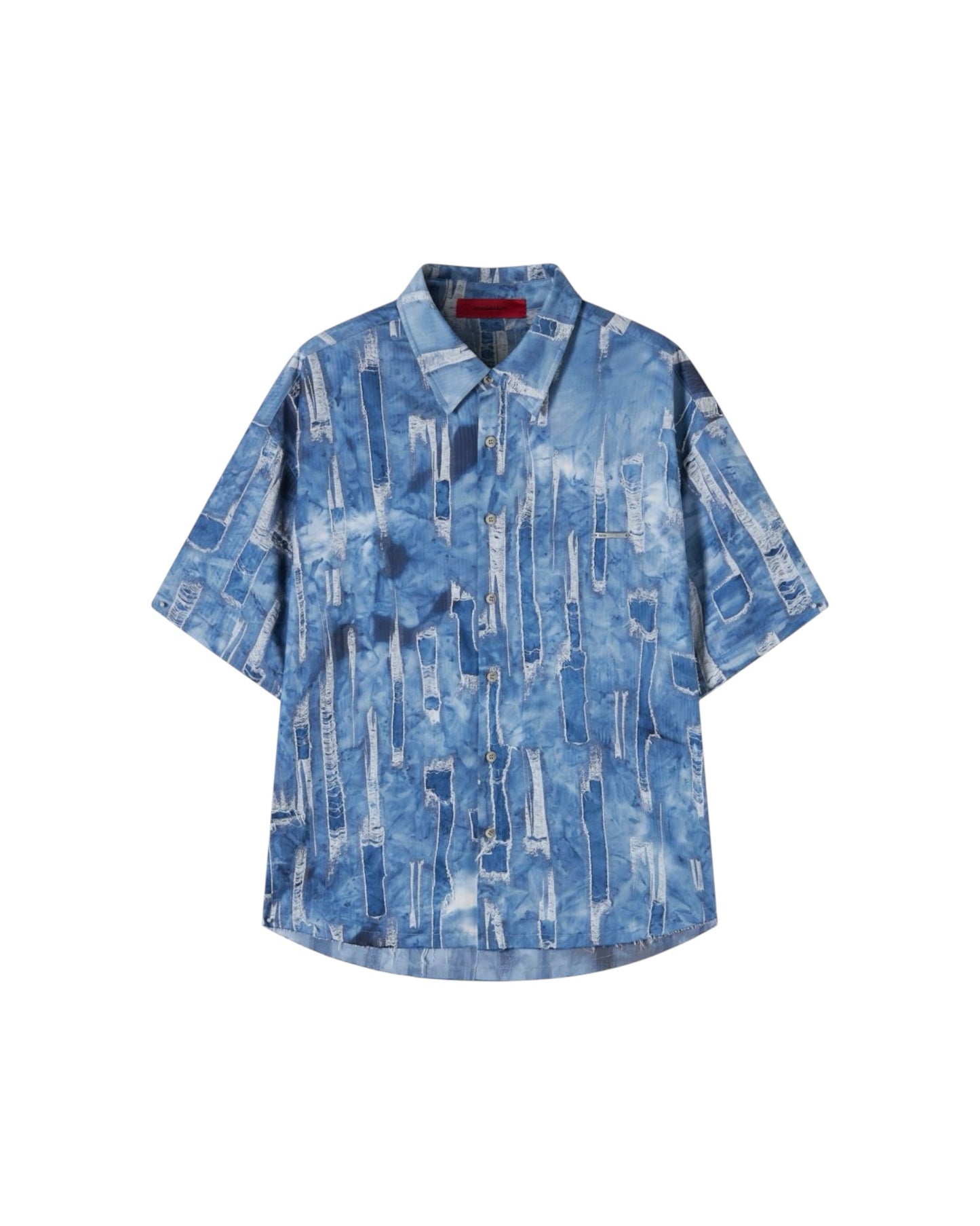 Acu Puncture Boxy Shirt Blue Denim