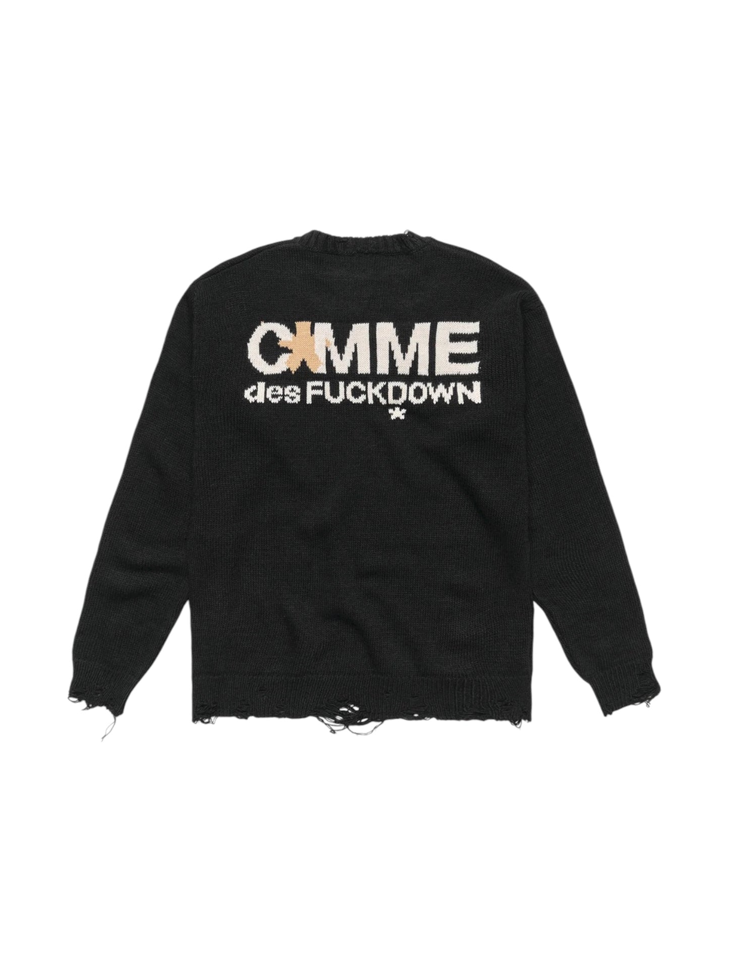 Comme Des Fuckdown Maglione Logo Intarsio con Rotture