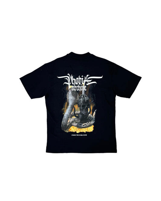 Phobia T-shirt Nera Grafica Cobra