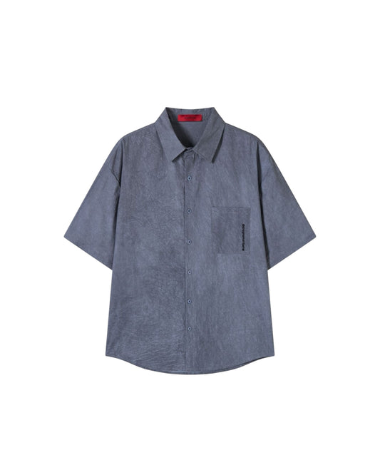 Acu Puncture boxy Shirt Dark Grey