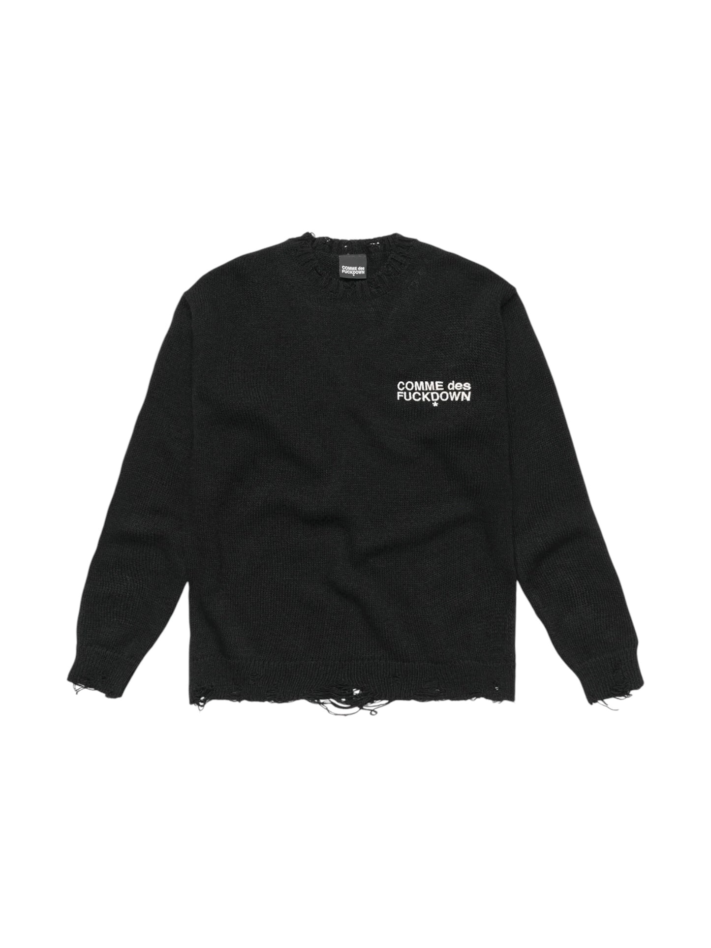 Comme Des Fuckdown Maglione Logo Intarsio con Rotture